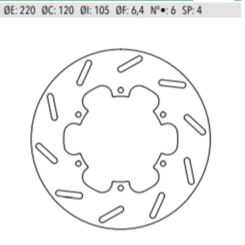 Δισκόπλακα DF4014A RUNNER50 LIBERTY125 150 εμπρός/πίσω 220-120-105 6τρ NEWFREN