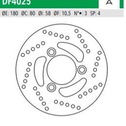 ΔΙΣΚΟΠΛΑΚΑ DF4025A AGILITY50 125 DINK125 150 ΕΜΠ ΟΠΙΣΘ 180-80-58 3ΤΡ NEWFREN