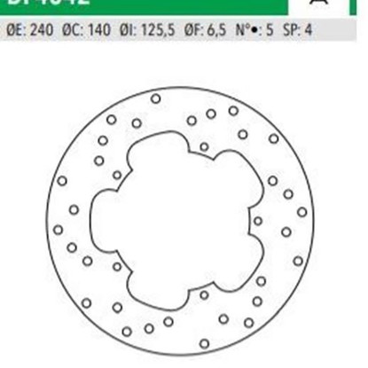 ΔΙΣΚΟΠΛΑΚΑ DF4042A RUNNER50 125 180 ΕΜΠ ΟΠΙΣΘ 240-140-125.5 5ΤΡ NEWFREN