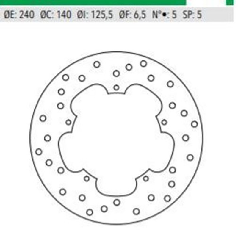 Δισκόπλακα DF4055A BEVERLY500 MP3 πίσω 240-140-125.5 5τρ NEWFREN