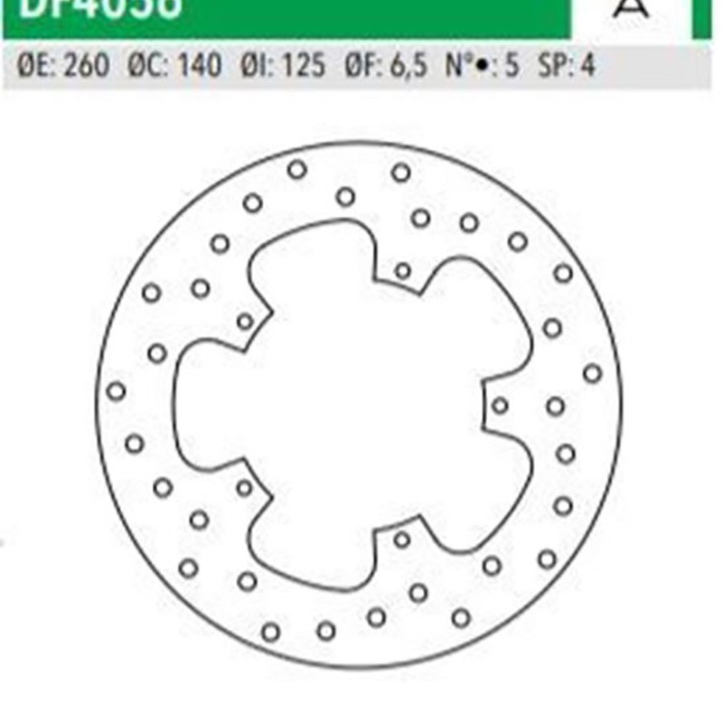 Δισκόπλακα DF4056A BEVERLY125 200 NEXUS125 250 500 εμπρός/πίσω 260-140-125 5τρ NEWFREN