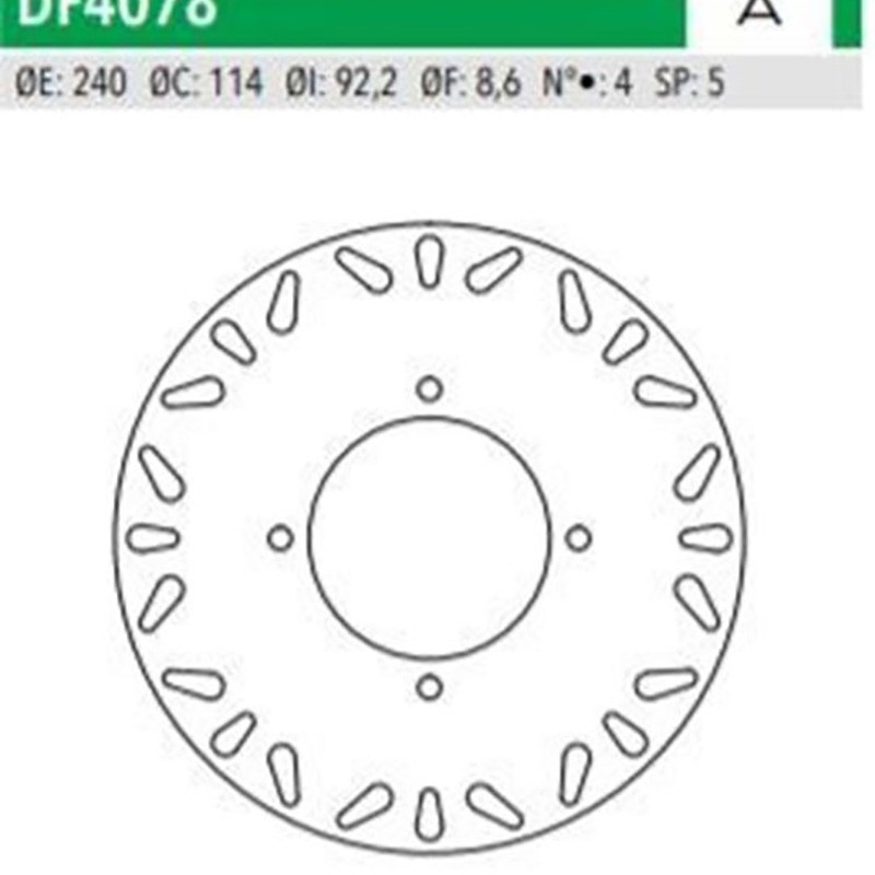 Δισκόπλακα DF4078A ΧΜΑΧ125 250 XCITY125 πίσω 240-114-92 4τρ NEWFREN