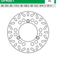 ΔΙΣΚΟΠΛΑΚΑ DF4081A BURGMAN125 150 ΕΜΠ 220-119-100 3ΤΡ NEWFREN