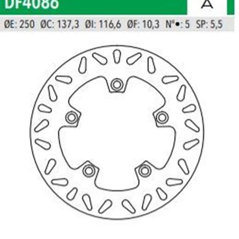 Δισκόπλακα DF4086A BURGMAN650 πίσω 250-137-116 5τρ NEWFREN