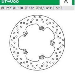 ΔΙΣΚΟΠΛΑΚΑ DF4088A XMAX125 250 ΕΜΠ ΟΠΙΣΘ 267-150-132 5ΤΡ NEWFREN