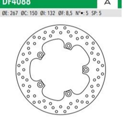 Δισκόπλακα DF4088A XMAX125 250 εμπρός/πίσω 267-150-132 5τρ NEWFREN