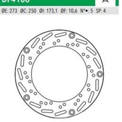 ΔΙΣΚΟΠΛΑΚΑ DF4106A VS125 150 JOYRIDE125 150 200 ΕΜΠ 273-250-173 5ΤΡ NEWFREN