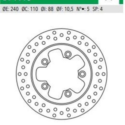 Δισκόπλακα DF4113A AGILITY125 150 200 R16 DINK200 εμπρός/πίσω 240-110-88 5τρ NEWFREN