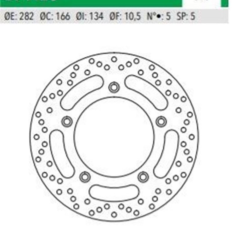 Δισκόπλακα DF4128A TMAX530 πίσω 282-166-134 5τρ NEWFREN