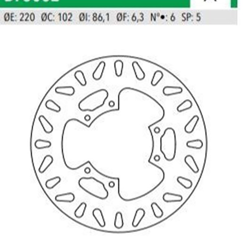 Δισκόπλακα DF5002A XT600 πίσω 220-102-86 6τρ NEWFREN