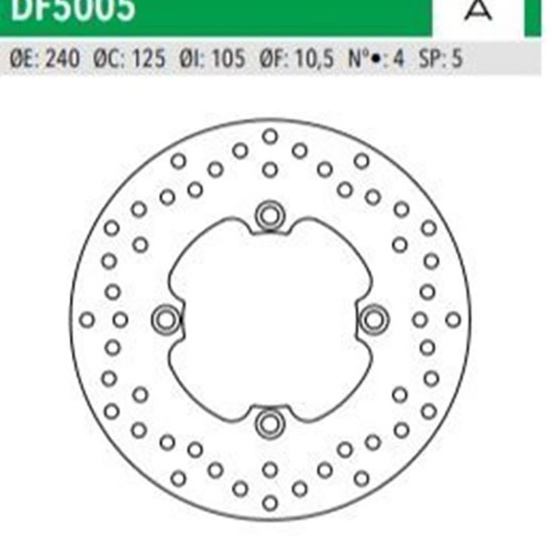 Δισκόπλακα DF5005A Honda SH125 150 εμπρός/πίσω ΧLV600 650 πίσω 240-125-105 4τρ NEWFREN