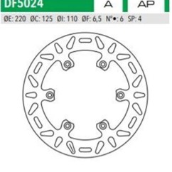 ΔΙΣΚΟΠΛΑΚΑ DF5024A KTM EXC125 250 300 ΟΠΙΣΘ 220-125-110 6ΤΡ NEWFREN