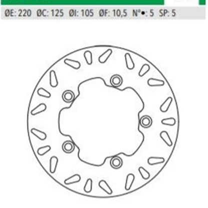 ΔΙΣΚΟΠΛΑΚΑ DF5169A YFZ R6 R1 ΟΠΙΣΘ 220-125-105 5ΤΡ NEWFREN