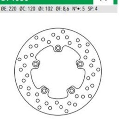 ΔΙΣΚΟΠΛΑΚΑ DF4035A SCARABEO 125 200 250 ΟΠΙΣΘ 220-120-102 5ΤΡ NEWFREN