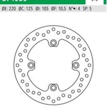 Δισκόπλακα DF4060A Honda CBR125 CB600 HORNET CBR600 RR πίσω 220-125-105 4τρ NEWFREN