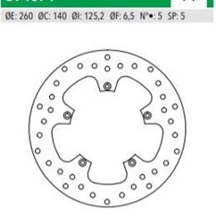 ΔΙΣΚΟΠΛΑΚΑ DF4071A BEVERLY400 X9 500 ΕΜΠ 260-140-125 5ΤΡ NEWFREN XX