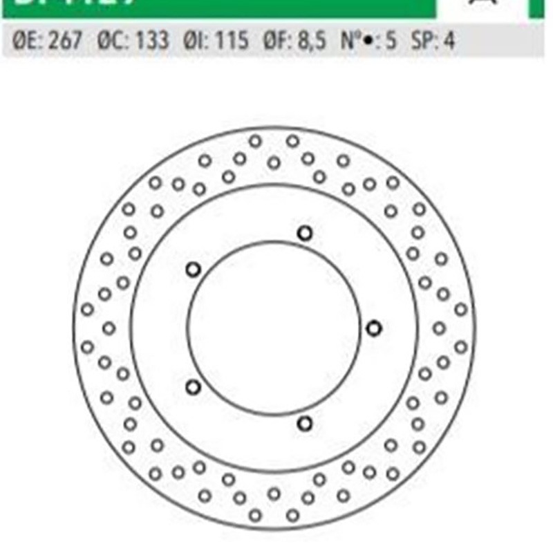 Δισκόπλακα DF4129A XENTER125 150 εμπρός 267-133-115 5τρ NEWFREN