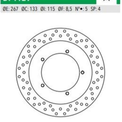 ΔΙΣΚΟΠΛΑΚΑ DF4129A XENTER125 150 ΕΜΠ 267-133-115 5ΤΡ NEWFREN