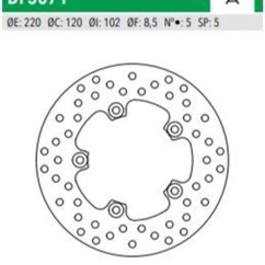 ΔΙΣΚΟΠΛΑΚΑ DF5071A TUONO1000 RSV1000 ΟΠΙΣΘ 220-120-102 5ΤΡ NEWFREN