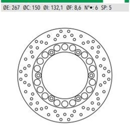 ΔΙΣΚΟΠΛΑΚΑ DF5079A TMAX500 FZR1000 MT01 ΕΜΠ ΟΠΙΣΘ 267-150-132 6ΤΡ NEWFREN