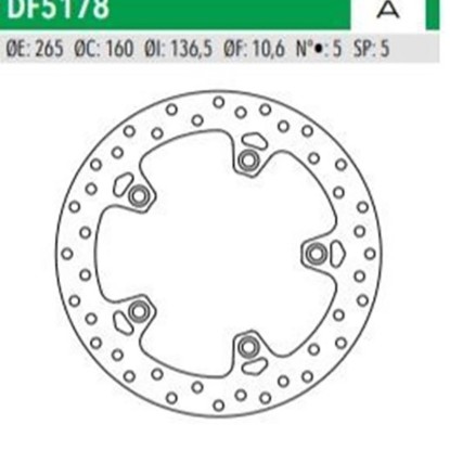 ΔΙΣΚΟΠΛΑΚΑ DF5178A F650 700 800 GS ΟΠΙΣΘ 265-160-136 5ΤΡ NEWFREN