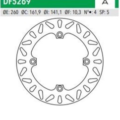 ΔΙΣΚΟΠΛΑΚΑ DF5269A DL650 1000 VSTROM ΟΠΙΣΘ 260-162-141 4ΤΡ NEWFREN