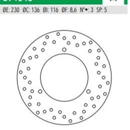 Δισκόπλακα YP 250 Yamaha MAJESTY 00- πίσω 230-116 3τρ DF4045A NEWFREN