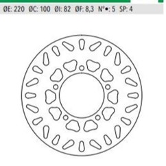 ΔΙΣΚΟΠΛΑΚΑ CYGNUS-X NXC 125 ΕΜΠΡ 220-100-80 5ΤΡ DF4099A NEWFREN