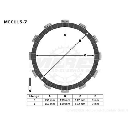 ΔΙΣΚΟΙ ΣΥΜΠΛΕΚΤΗ MCC115-7 DL650 VSTROM ΣΕΤ TRW LUCAS