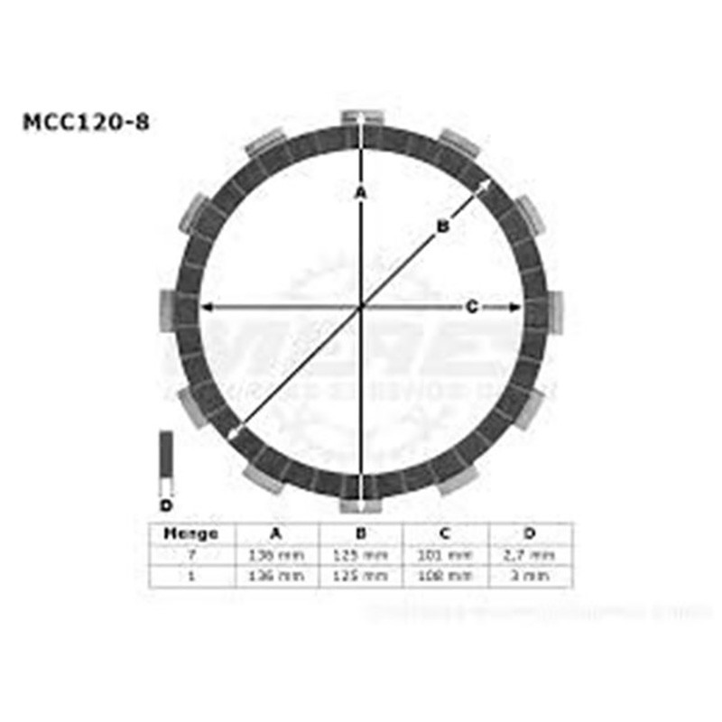 ΔΙΣΚΟΙ ΣΥΜΠΛΕΚΤΗ MCC120-8 XLV650 700 ΣΕΤ TRW LUCAS