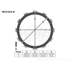 ΔΙΣΚΟΙ ΣΥΜΠΛΕΚΤΗ MCC416-8 XT600 ΣΕΤ TRW LUCAS