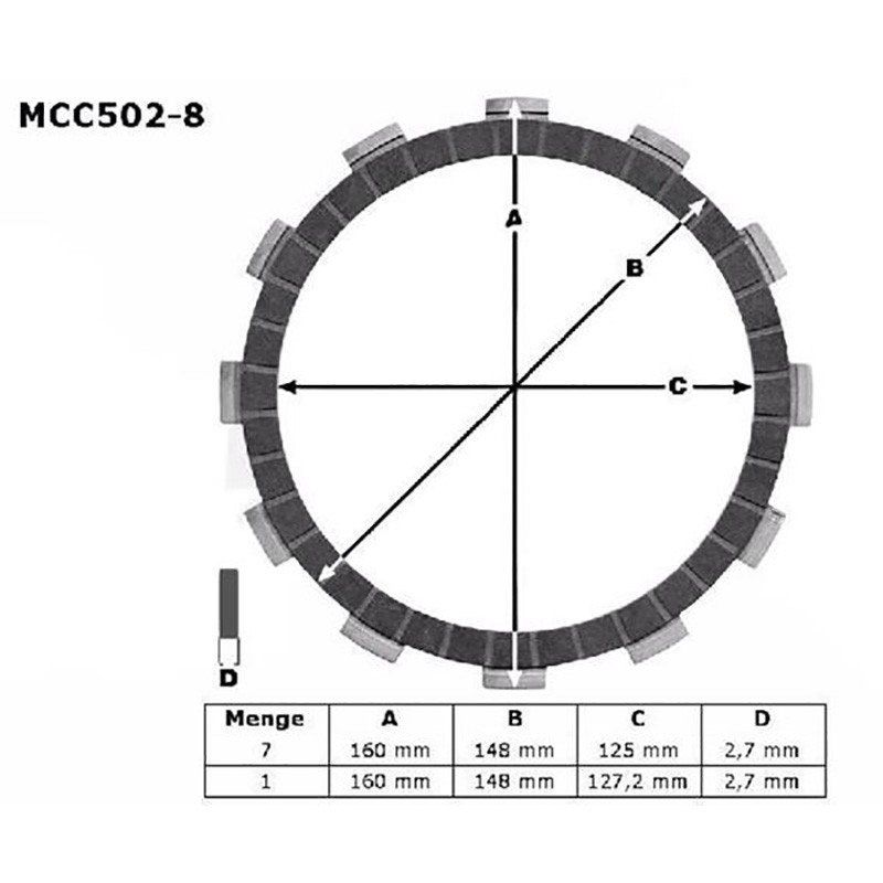 ΔΙΣΚΟΙ ΣΥΜΠΛΕΚΤΗ MCC502-8 KTM LC4 DUKEII SM TRW LUCAS