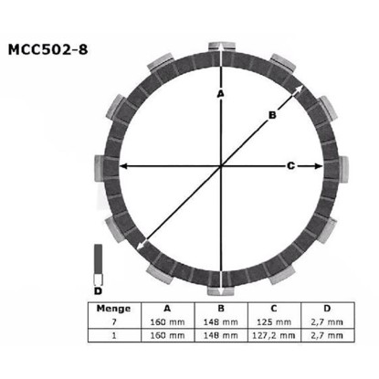 ΔΙΣΚΟΙ ΣΥΜΠΛΕΚΤΗ MCC502-8 KTM LC4 DUKEII SM TRW LUCAS