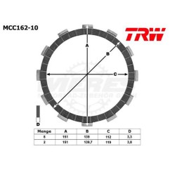 ΔΙΣΚΟΙ ΣΥΜΠΛΕΚΤΗ MCC162-10 TIGER 1050 ΣΕΤ TRW LUCAS