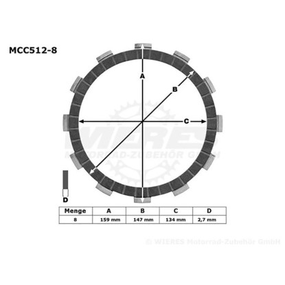 ΔΙΣΚΟΙ ΣΥΜΠΛΕΚΤΗ MCC512-8 KTM 690 ΣΕΤ TRW LUCAS