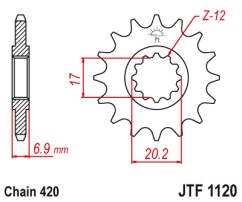 ΓΡΑΝΑΖΙ ΕΜΠΡΟΣΘΙΟ JTF1120.10 JT