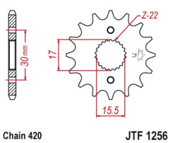 ΓΡΑΝΑΖΙ ΕΜΠΡΟΣΘΙΟ JTF1256.15 JT