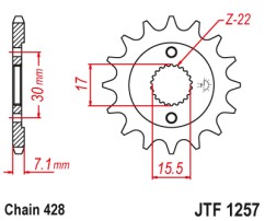 ΓΡΑΝΑΖΙ ΕΜΠΡΟΣΘΙΟ JTF1257.15 JT