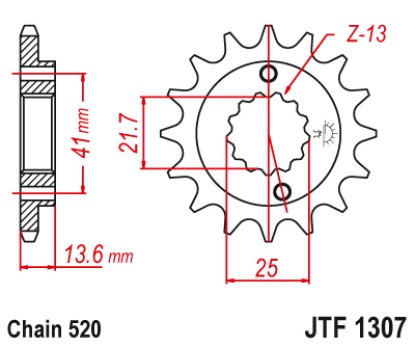 ΓΡΑΝΑΖΙ ΕΜΠΡΟΣΘΙΟ JTF1307.15RB - ΜΕ ΛΑΣΤΙΧΟ JT