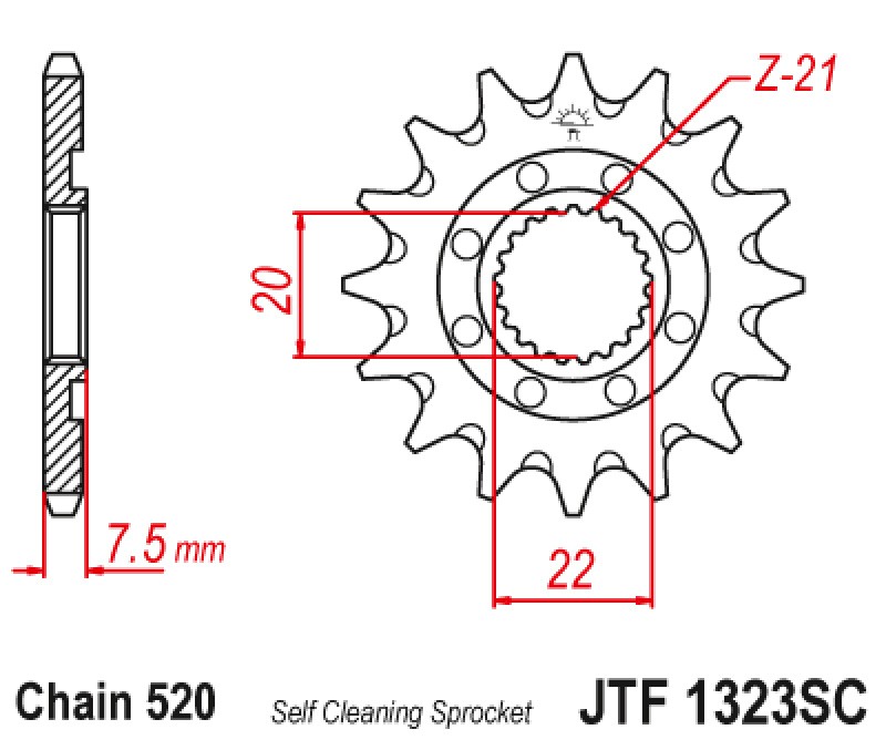 ΓΡΑΝΑΖΙ ΕΜΠΡΟΣΘΙΟ JTF1323.13SC - SELF CLEANING JT