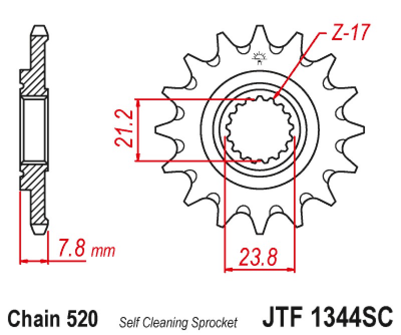 ΓΡΑΝΑΖΙ ΕΜΠΡΟΣΘΙΟ JTF1344.14SC - SELF CLEANING JT