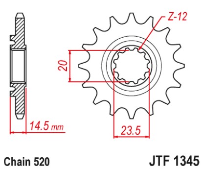 ΓΡΑΝΑΖΙ ΕΜΠΡΟΣΘΙΟ JTF1345.13RB - ΜΕ ΛΑΣΤΙΧΟ JT