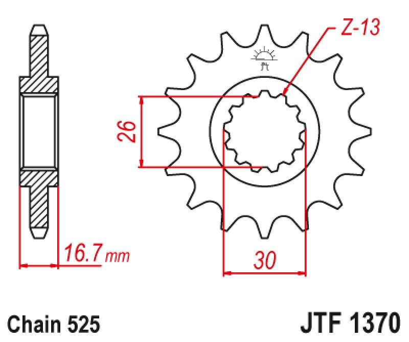 ΓΡΑΝΑΖΙ ΕΜΠΡΟΣΘΙΟ JTF1370.15RB - ΜΕ ΛΑΣΤΙΧΟ JT