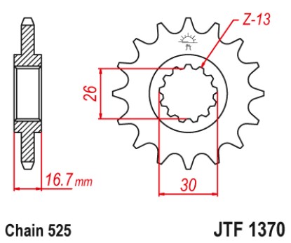 ΓΡΑΝΑΖΙ ΕΜΠΡΟΣΘΙΟ JTF1370.15RB - ΜΕ ΛΑΣΤΙΧΟ JT