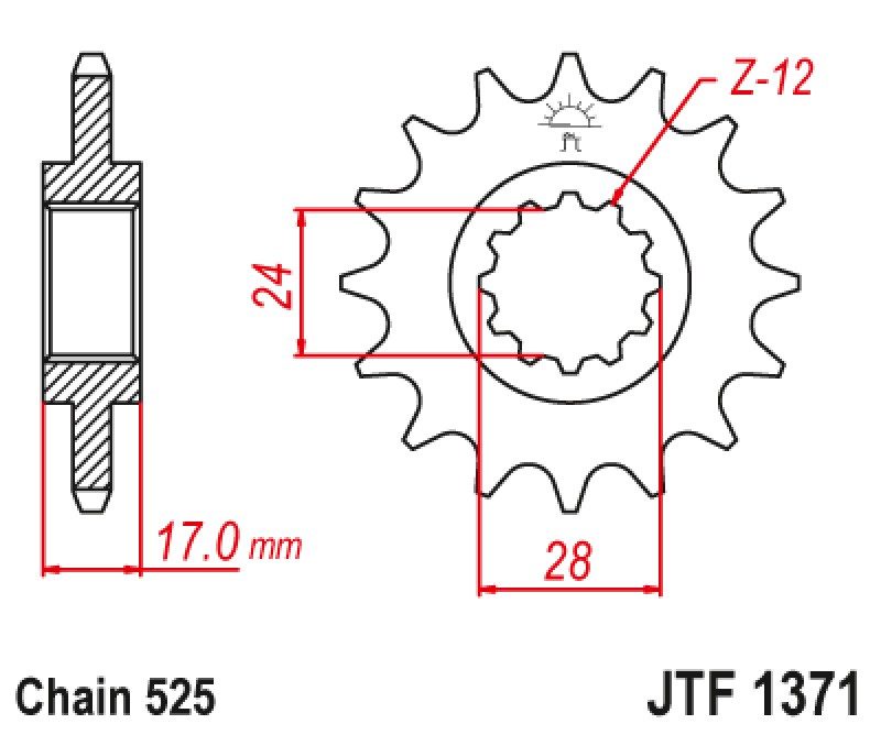 ΓΡΑΝΑΖΙ ΕΜΠΡΟΣΘΙΟ JTF1371.15RB - ΜΕ ΛΑΣΤΙΧΟ JT