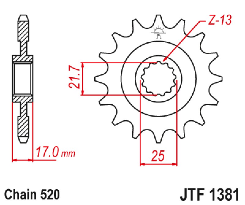 ΓΡΑΝΑΖΙ ΕΜΠΡΟΣΘΙΟ JTF1381.15RB - ΜΕ ΛΑΣΤΙΧΟ JT