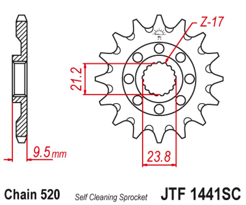 ΓΡΑΝΑΖΙ ΕΜΠΡΟΣΘΙΟ JTF1441.14SC - SELF CLEANING JT