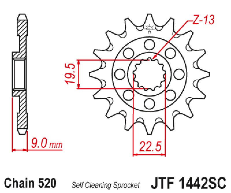 ΓΡΑΝΑΖΙ ΕΜΠΡΟΣΘΙΟ JTF1442.13SC - SELF CLEANING JT