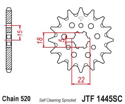 ΓΡΑΝΑΖΙ ΕΜΠΡΟΣΘΙΟ JTF1445.12SC - SELF CLEANING JT