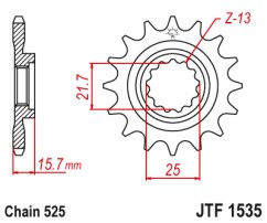 ΓΡΑΝΑΖΙ ΕΜΠΡΟΣΘΙΟ JTF1535.15RB - ΜΕ ΛΑΣΤΙΧΟ JT